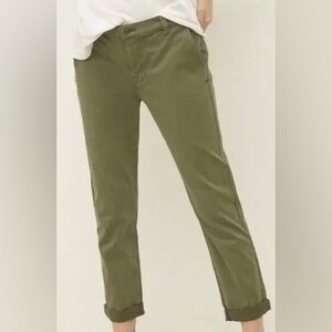 Current/Elliot The Confidant Roll Cuff Trouser in army green
